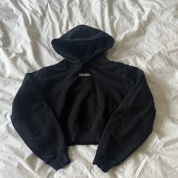 Bandit Black Cropped Hoodie Sweater - Women - Picture 1 of 5